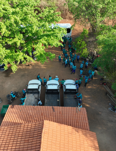 Logística operacional da Germinare preparada para implantação de infraestrutura de saneamento rural e biodigestores em territórios remotos.